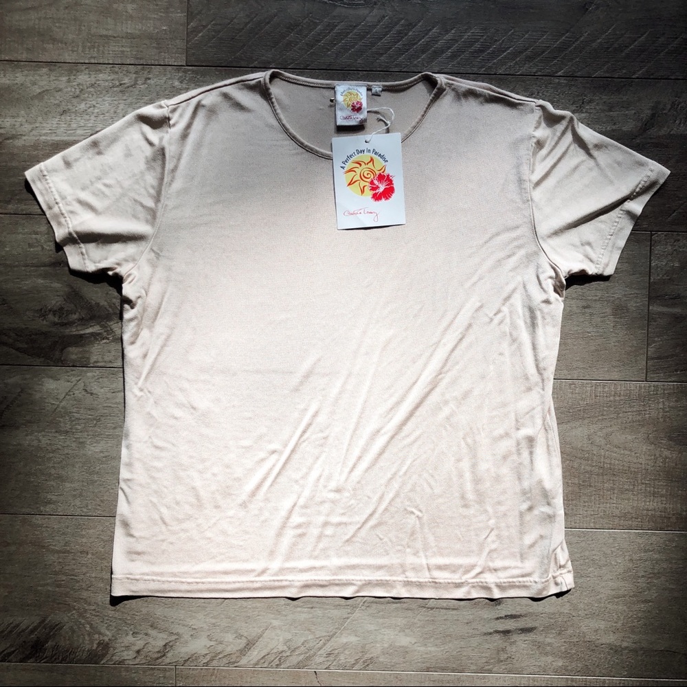 Beige Silk T-Shirt